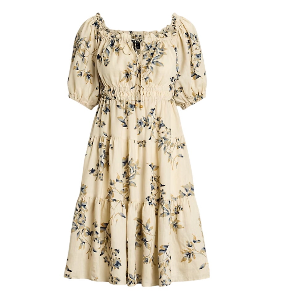 Lauren Ralph Lauren Floral Smocked Off Shoulder Dress